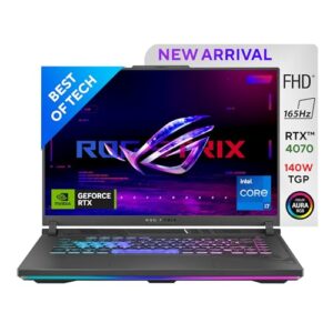 ASUS ROG Strix G16, Gaming Laptop, 16 "(40.64cm) FHD+ 165Hz, 13th Gen Intel Core i7-13650HX (16GB DDR5/1TB SSD/NVIDIA GeForce RTX 4070 /Windows 11/Office 2021/Eclipse Gray/2.50 Kg), G614JI-BG711WS
