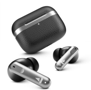 boAt Airdopes 111v2, Leather Finish,4Mics ENx,50HRS Playback,13mm Drivers,Fast Charge Bluetooth(Classic Black, True Wireless)