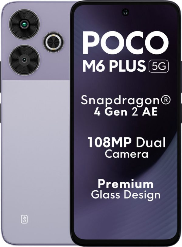POCO M6 Plus 5G (Misty Lavender, 128 GB)(6 GB RAM)