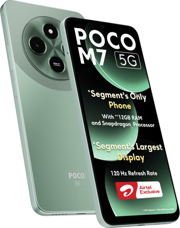 POCO M7 5G - Locked with Airtel Prepaid (Mint Green, 128 GB)(6 GB RAM)