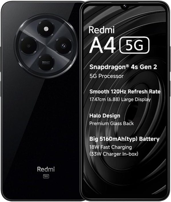 REDMI A4 5G only on Jio SIM (Starry Black, 64 GB)(4 GB RAM)