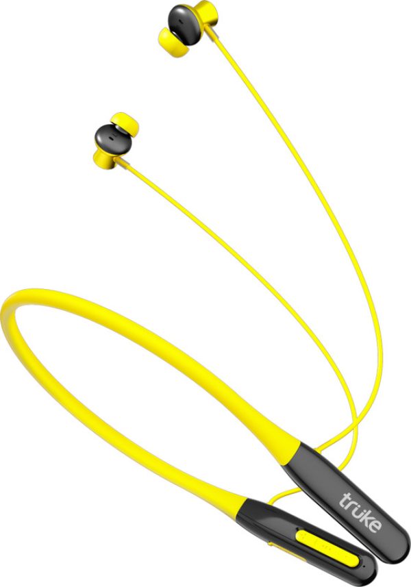 truke Yoga Mystic lite with 40ms Gaming Mode, 50H Playtime, Fast Charge,13mm Speaker Bluetooth(Yellow, In the Ear)