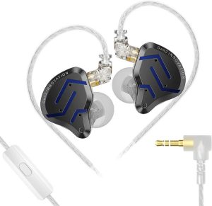KZ ZSN Pro 2 HiFi Wired IEM, Dynamic Driver and Balanced Armature Hybrid IEM, 3.5mm Wired(Blue, In the Ear)