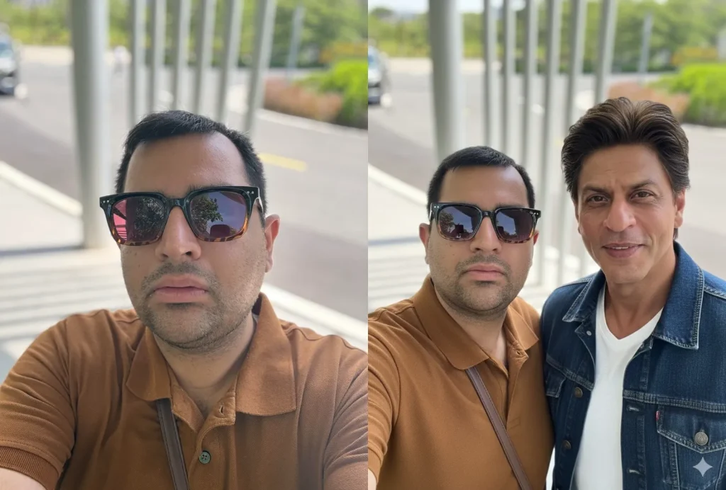 Selfi with Shah Rukh Khan nano banana